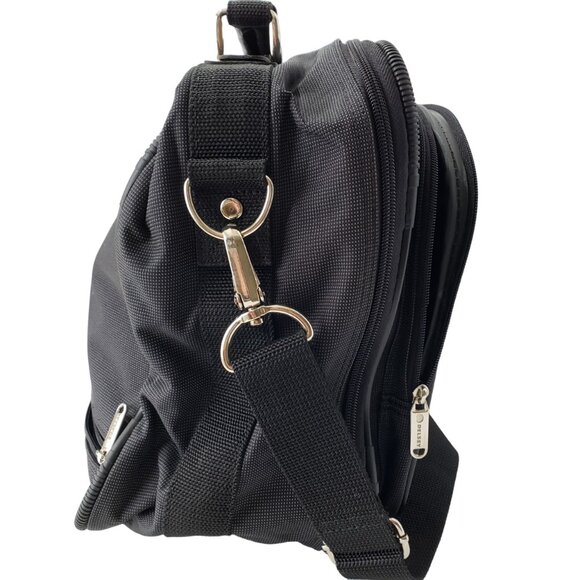 Delsey Black Unisex Laptop Briefcase Carry-On Durable Nylon Bag, Like New - Picture 5 of 10